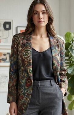 Vintage 90’s Danielle B Colorful Aztec-Inspired Blazer Jacket
